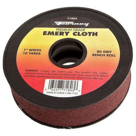 FORNEY Emery Cloth Bench Roll, 80 Grit 71803